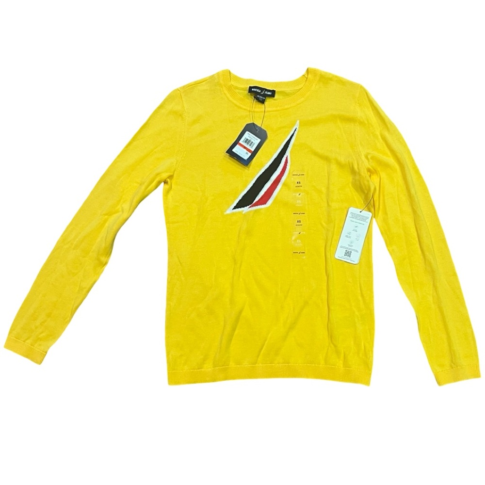 NWT Nautica Bright Yellow Knit Sweater, Women's Size XS NEW
